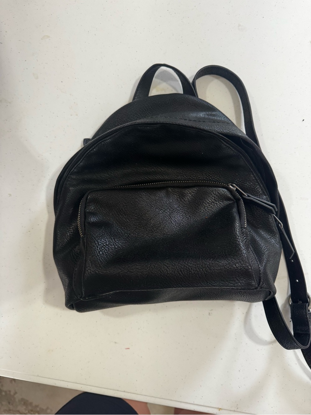 Universal Thread Black Faux-Leather Mini Backpack